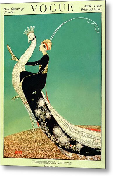 Vogue Cover Featuring A Woman Sitting On A Giant Metal Print