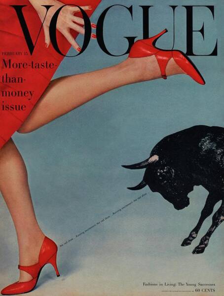 Vogue Magazine Cover Featuring A Woman Running Art Print