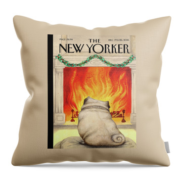 Yule Dog Throw Pillow